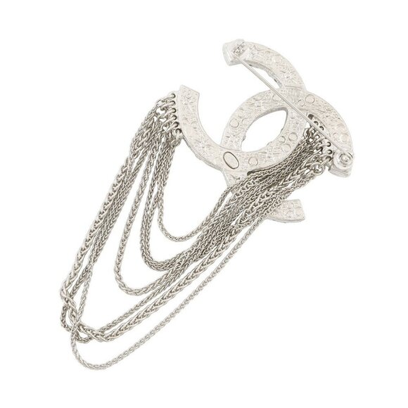 CHANEL Brooch CC Logo Metal/Rhinestone/Faux Pearl - Picture 3 of 8